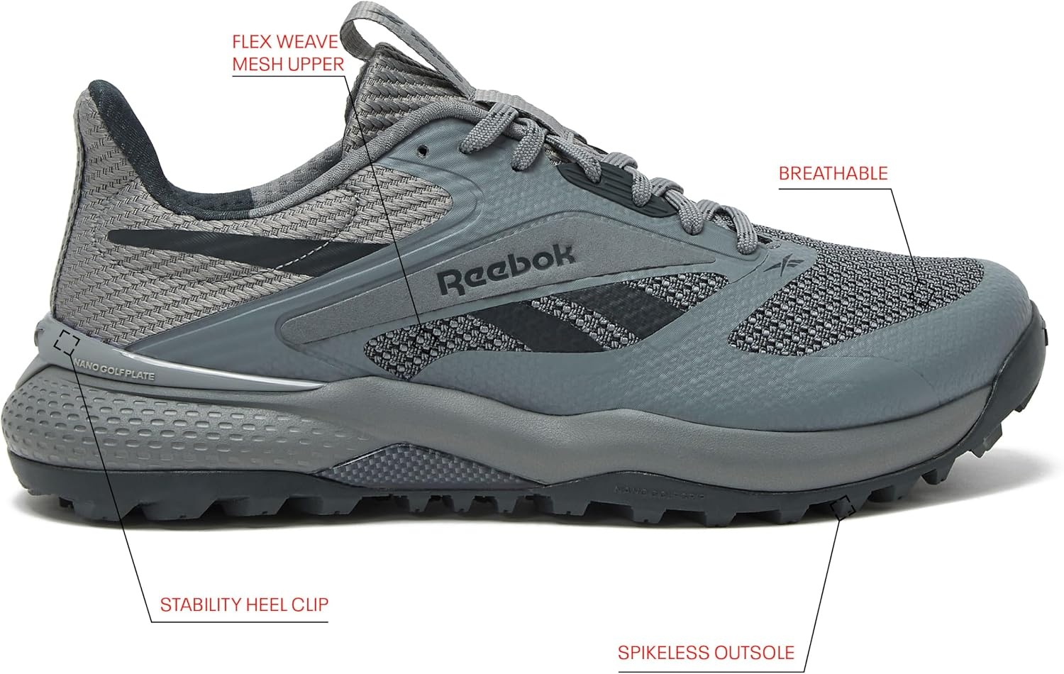 image:imageReebok Nano Golf Spikeless Mens Golf ShoesGrey4Grey6