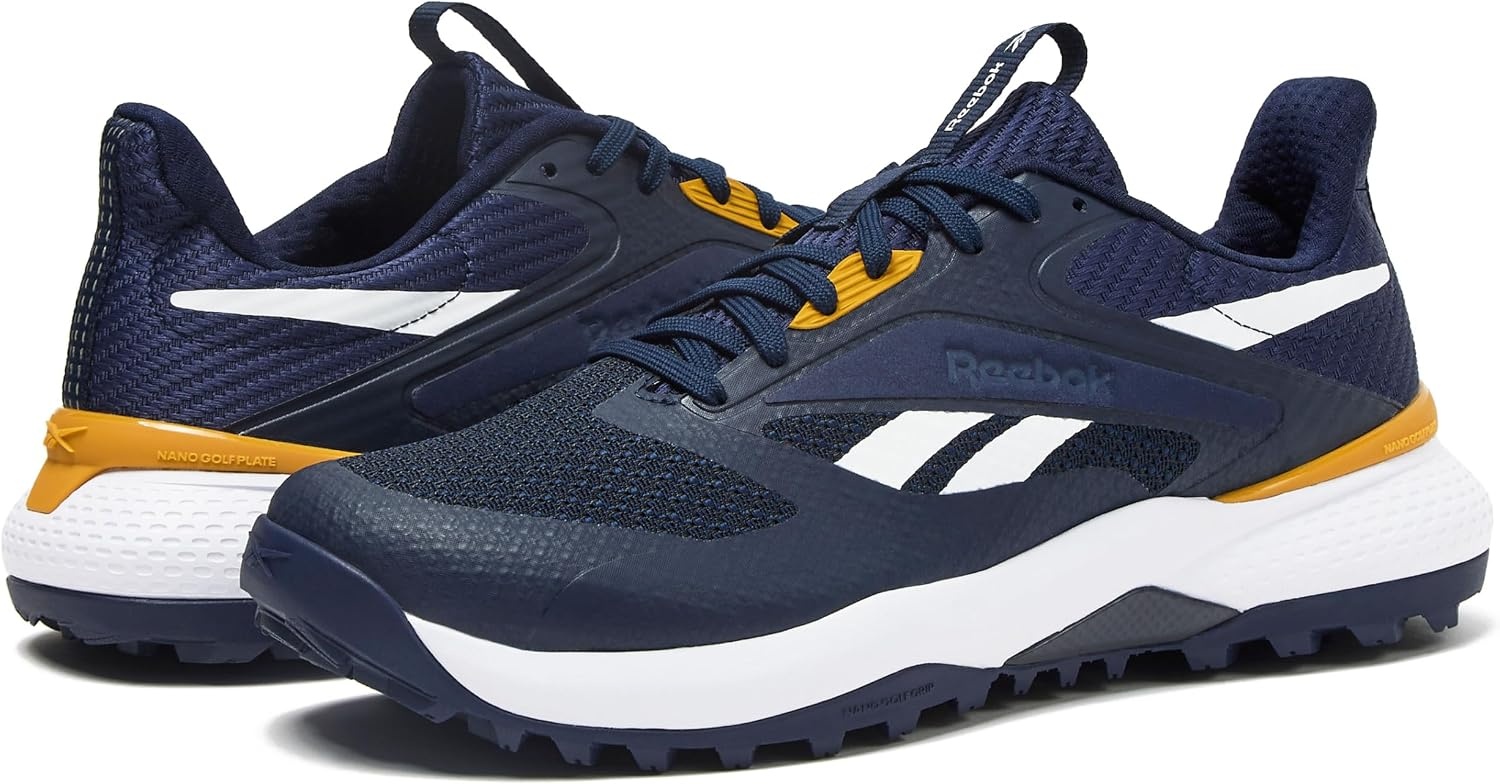 image:imageReebok Nano Golf Spikeless Mens Golf ShoesVector NavyGrit GoldFootwear White