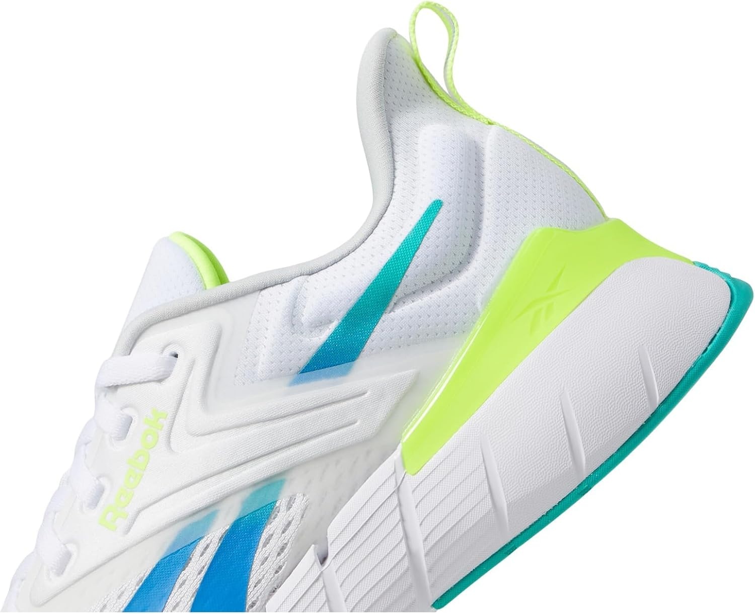 image:imageReebok Nano GymWhiteUnleashed GreenKinetic Blue