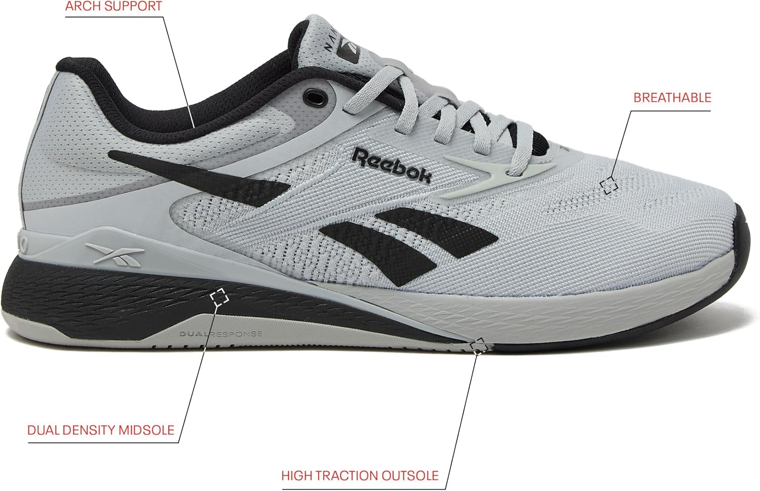 image:imageReebok Nano X5 Mens Shoes Cross Training Sneakers for MenGrey 1Black