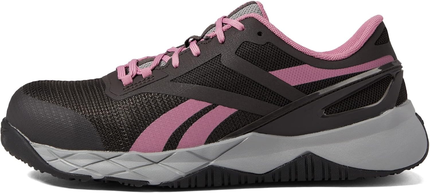 image:imageReebok Womens Nanoflex TR Composite Toe EH SlipResistant Work ShoeBrownPink
