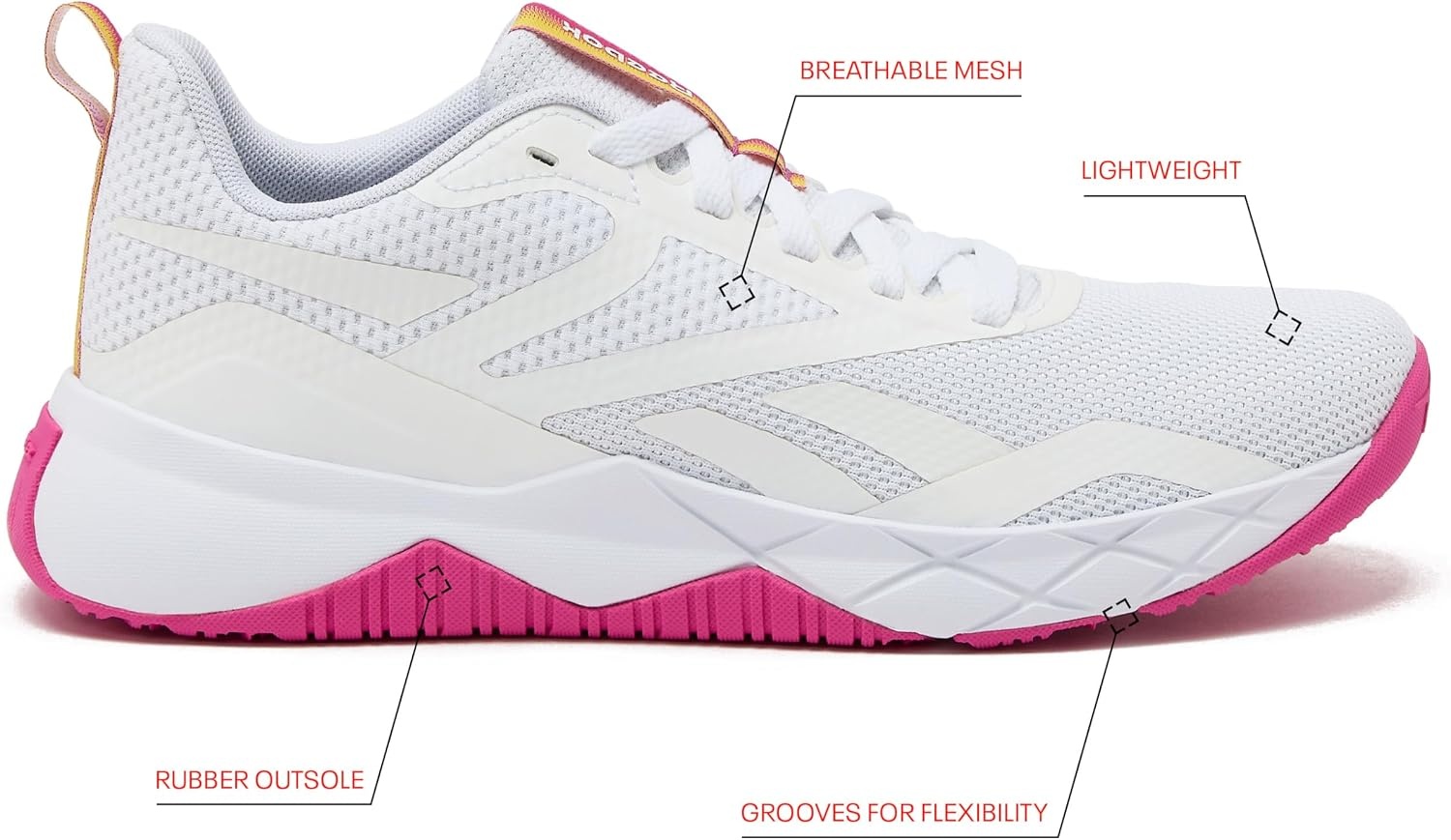 image:imageReebok Womens REEBOK ROYAL ULTRA SL Track ShoeFootwear WhiteTrue Pink