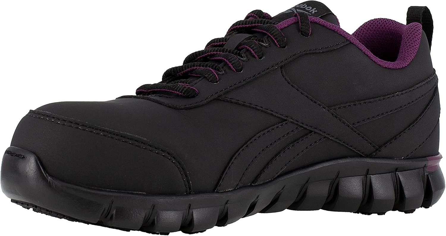 image:imageReebok Womens Rb046 Sublite Cushion Work Athletic Work ShoesBlackPlum