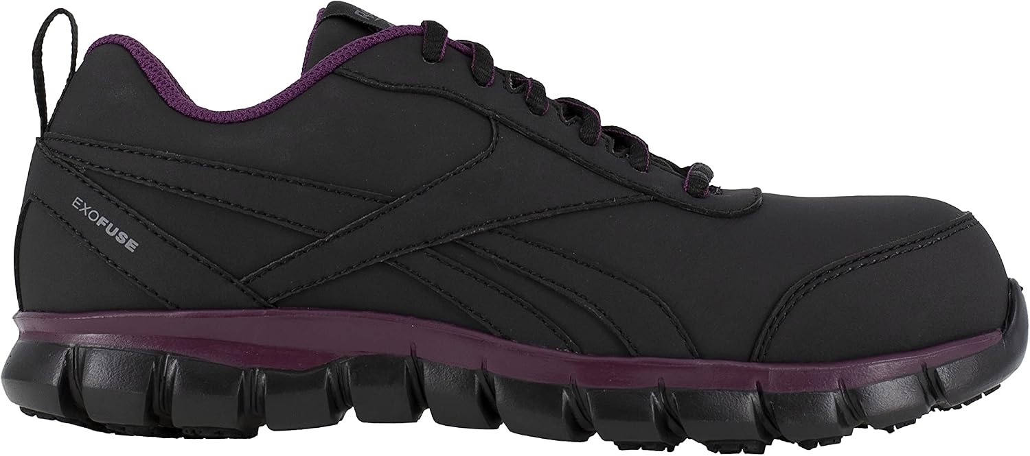 image:imageReebok Womens Rb046 Sublite Cushion Work Athletic Work ShoesBlackPlum