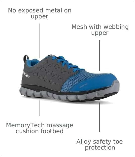 image:imageReebok Womens Rb046 Sublite Cushion Work Athletic Work ShoesBlue and Grey