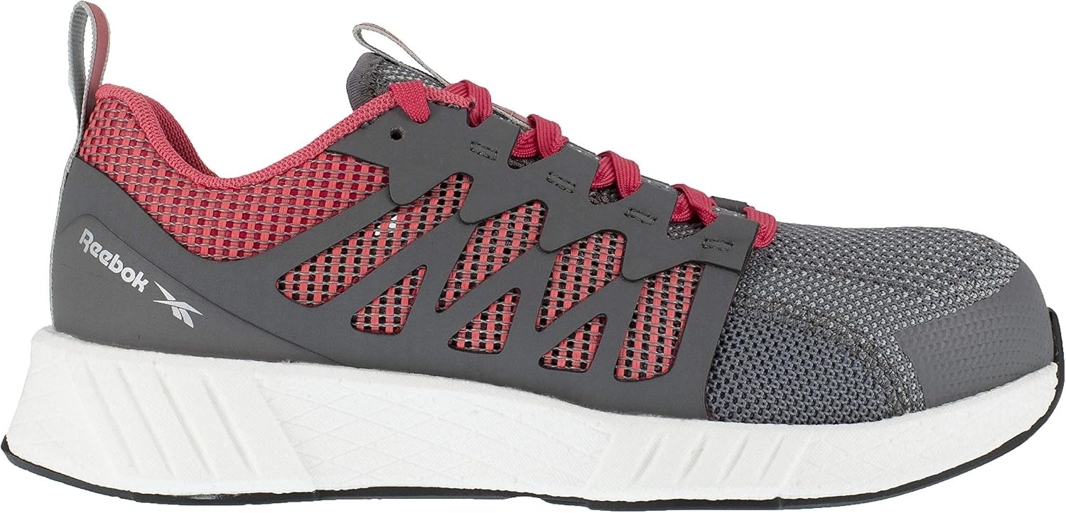 image:imageReebok Womens Rb314 Womens Fusion Flexweave Work Safety Toe Athletic Work Shoe Heritage TealGrey and Red
