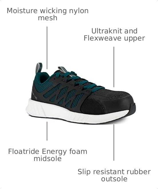 image:imageReebok Womens Rb314 Womens Fusion Flexweave Work Safety Toe Athletic Work Shoe Heritage TealHeritage Teal