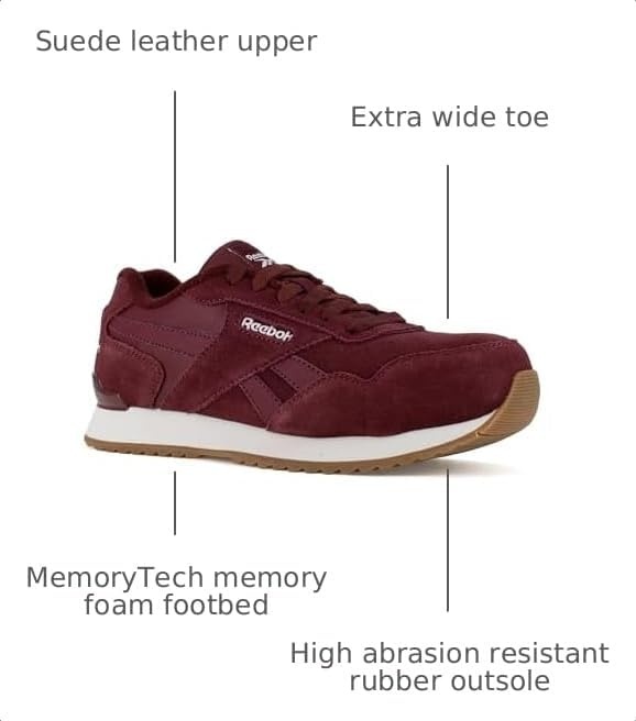image:imageReebok Womens Rb981 Harman Composite Toe Classic Work SneakersMaroon