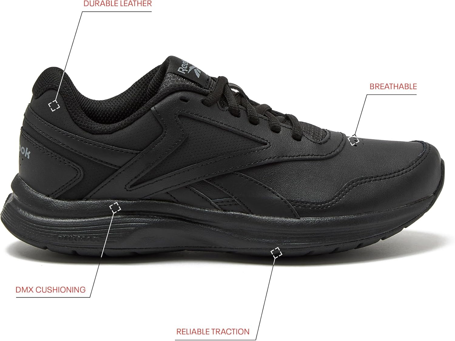 image:imageReebok Womens Walk Ultra 7 DMX Max ShoeBlackCold GreyCollegiate Royal