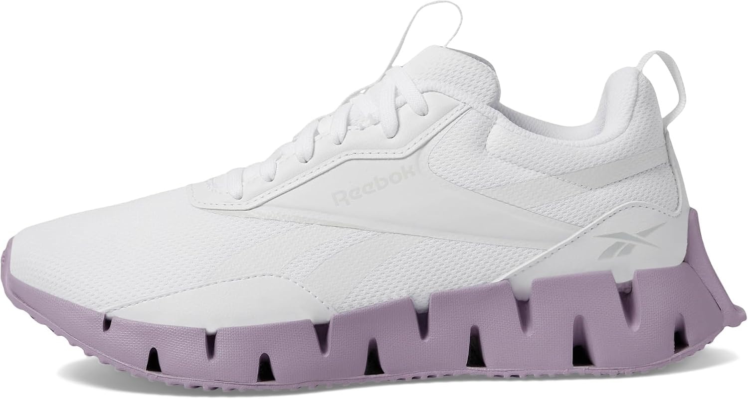 image:imageReebok Womens Zig Dynamica SneakerWhiteBarely GreyDusk Purple