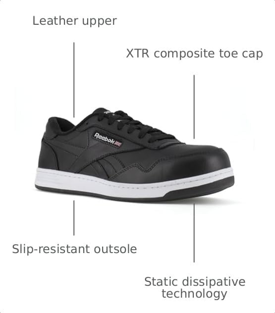 image:imageReebok Work Club MEMT Work Sneaker Composite Toe Womens OxfordBlackWhite