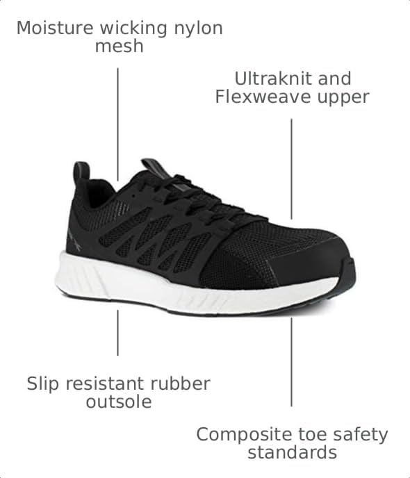 image:imageReebok Work Fusion Flexweave Work Composite Toe Mens OxfordBlack and White
