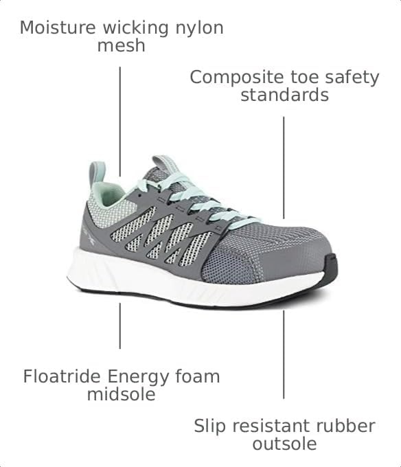 image:imageReebok Work Fusion Flexweave Work Composite Toe Mens OxfordGrey and Mint Green