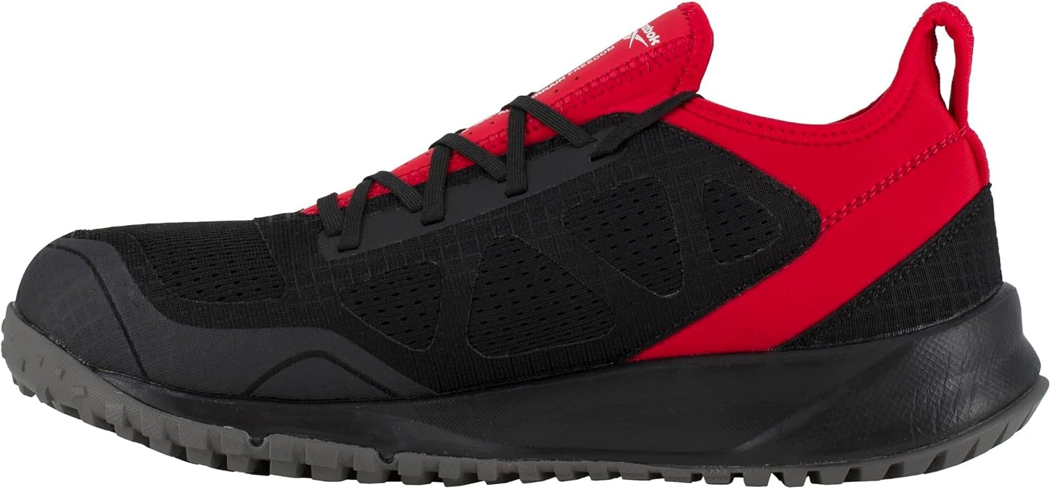 image:imageReebok Work Mens All Terrain Slip Resistant Steel Toe Work Safety Shoes Casual BlackBlack and Red