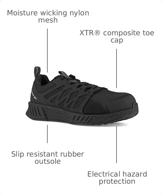 image:imageReebok Work Mens Fusion Flexweave Slip Resistant Composite Toe WorkDuty BlackBlack