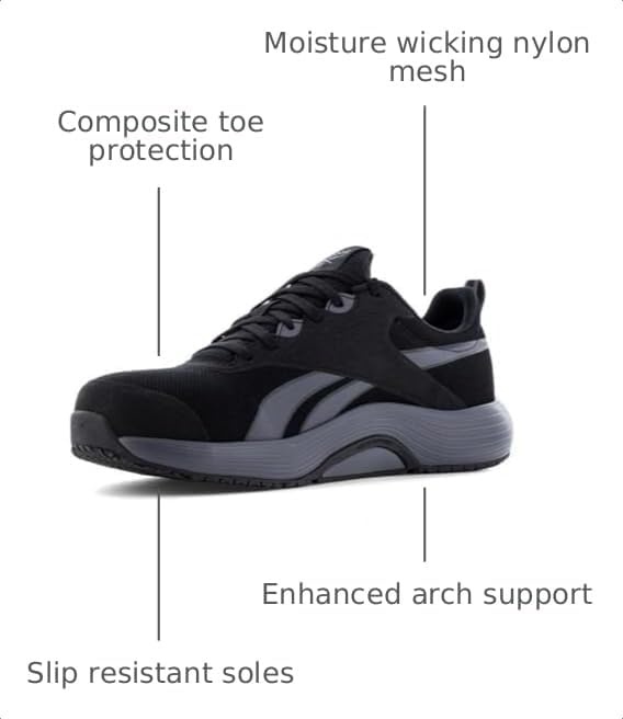 image:imageReebok Work Mens Lite Plus 4 Electrical Composite Toe WorkDuty Black GreyBlack