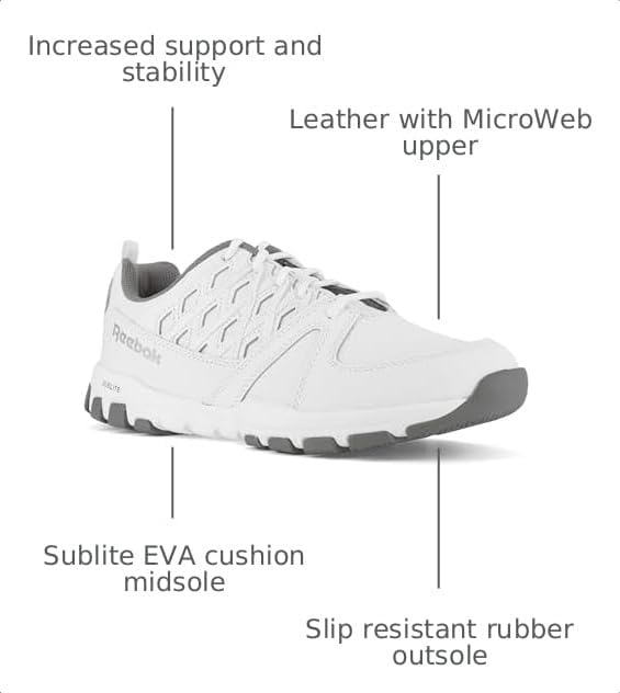 image:imageReebok Work Mens Rb4015 Sublite Athletic Soft Toe Work ShoesWhite