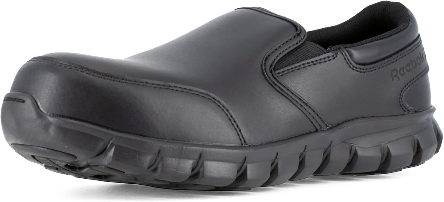 image:imageReebok Work Mens Sublite Cushion Composite Toe ESD Slip On Work Safety Shoes Casual BlackBlack