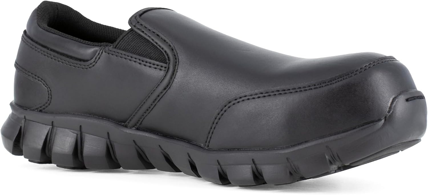 image:imageReebok Work Mens Sublite Cushion Composite Toe ESD Slip On Work Safety Shoes Casual BlackBlack