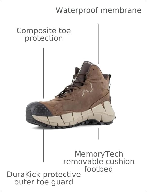 image:imageReebok Work Mens Zig Kinetica Edge II Brown Electrical Hazard Composite Toe BootsBrown