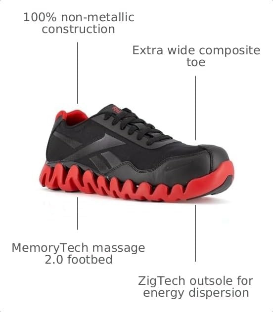 image:imageReebok Work Mens Zig Pulse Work EH Comp Toe Athletic Work ShoeBlackred