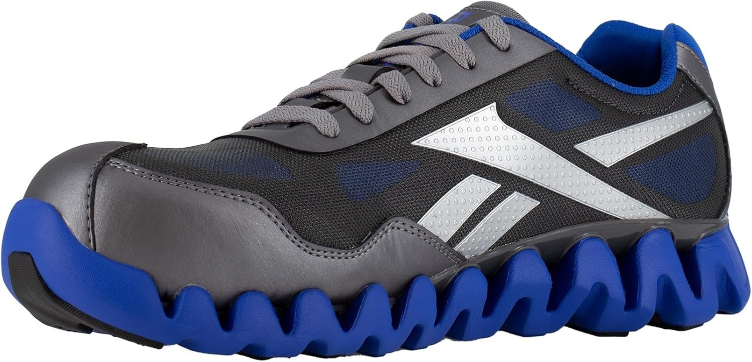 image:imageReebok Work Mens Zig Pulse Work EH Comp Toe Athletic Work ShoeGreyBlue