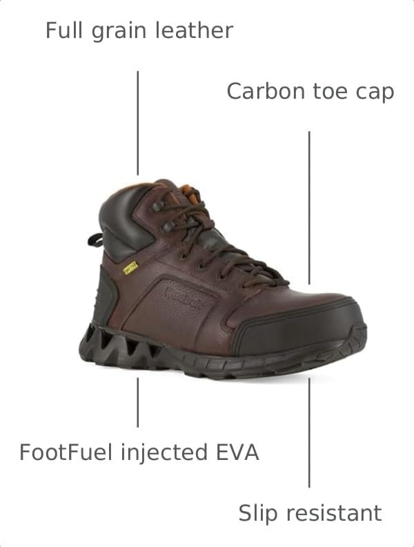 image:imageReebok Work Mens Zigkick 6 Inch Electrical Carbon Toe WorkDuty Black BrownDark Brown