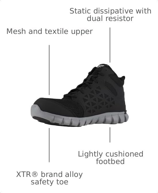 image:imageReebok Work Sublite Cushion Work Alloy Toe Mid Womens OxfordBlackWhite