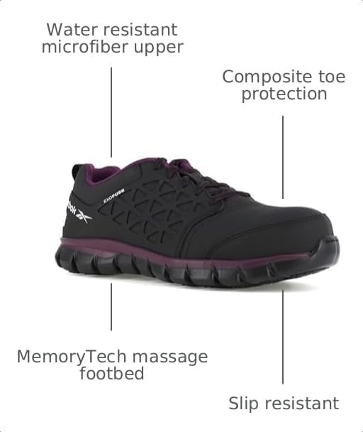 image:imageReebok Work Sublite Cushion Work EXOFUSE Composite Toe Womens OxfordBlackplum