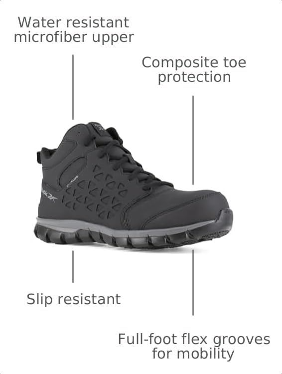 image:imageReebok Work Sublite Cushion Work EXOFUSE Mid Composite Toe Womens OxfordBlack