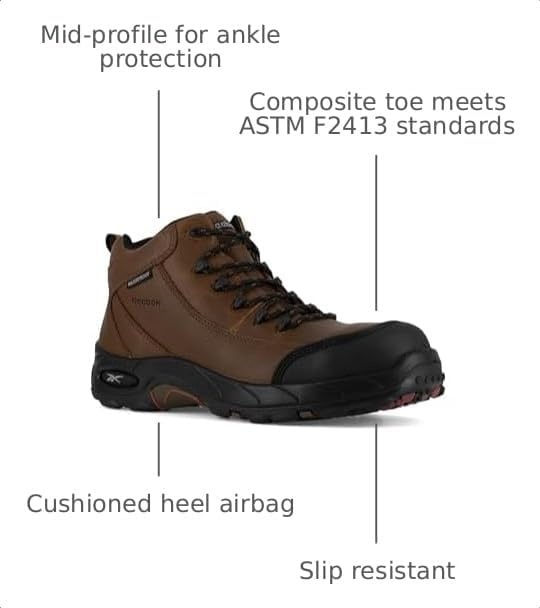 image:imageReebok Work Womens Tiahawk 6 Inch Electrical Composite Toe WorkDuty BlackBrown