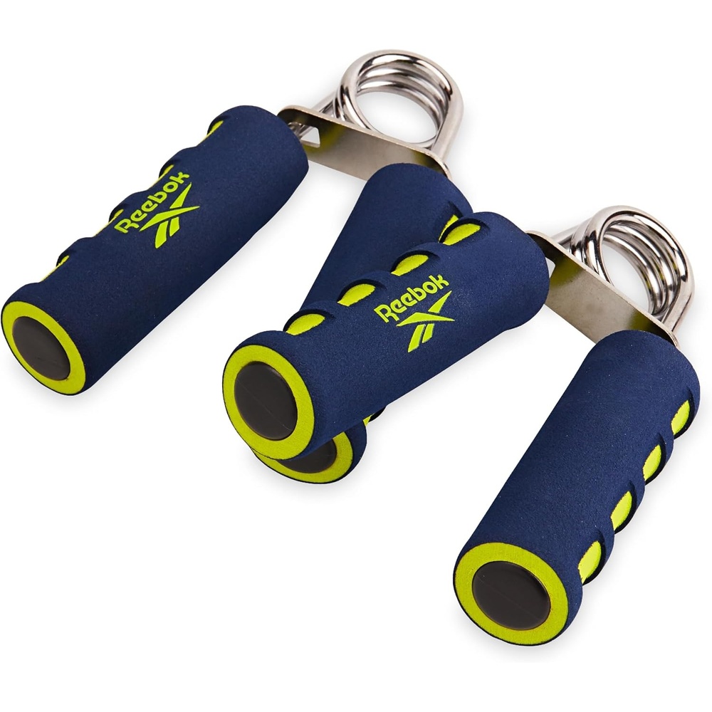 image:imageReebok 2Pack Hand Grips Spring Coiled Wrist Fingers amp Forearm Strength Trainer with Soft Foam Handles Improves Grip Strength Resistance Hand Gripper for Manual Exercises amp RehabBlueLime