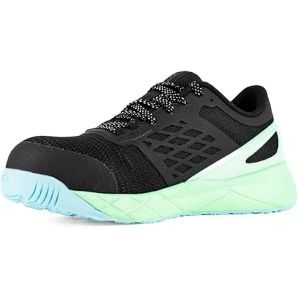 image:imageReebok Womens Nanoflex TR Composite Toe EH SlipResistant Work ShoeBlackSeafoam GreenWhite