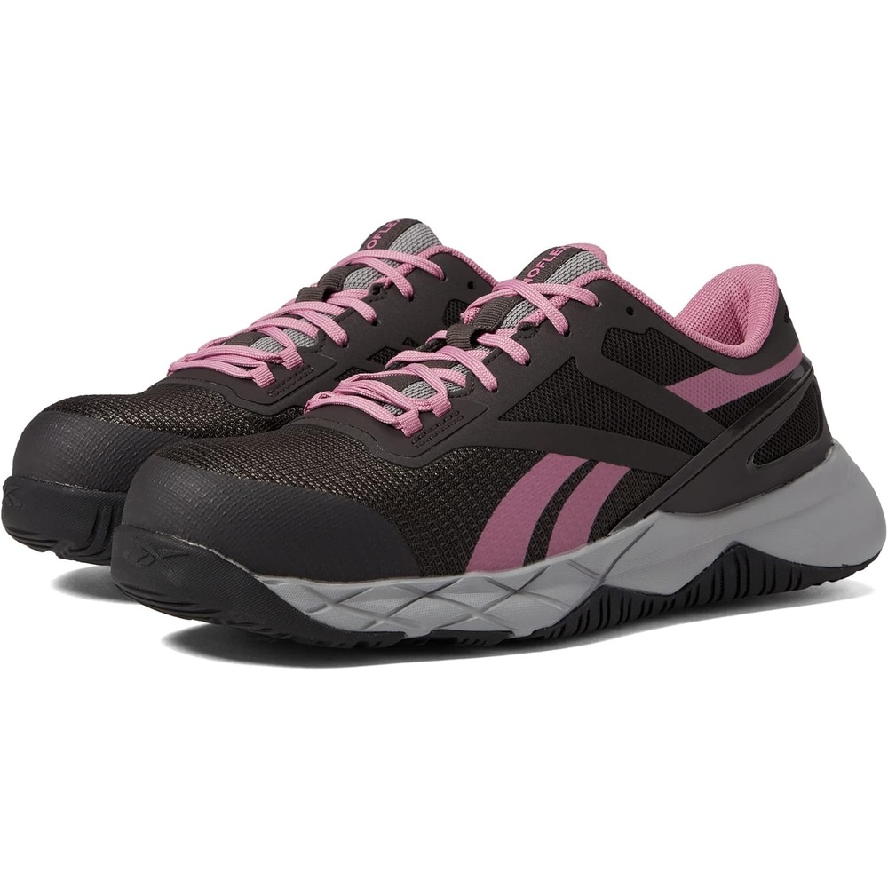 image:imageReebok Womens Nanoflex TR Composite Toe EH SlipResistant Work ShoeBrownPink