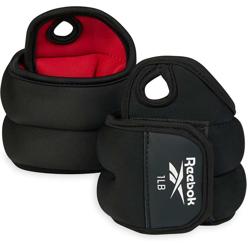 image:imageReebok Wrist Weights Wearable Weights with Thumb Loop for Arm Fitness Boxing Yoga Walking amp More Polyester Spandex Wrist Wraps Home Workout Essentials amp Gym Accessories for Women amp Men1 LBs