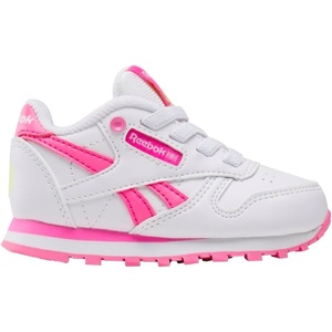 Reebok Classic Nylon Womens Sneakers, Casual Tennis Shoes Women(Toddler White/Atomic Pink/Electric Yellow)