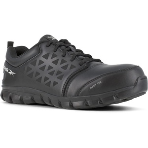Reebok Men’s Rb4042 Sublite Cushion Work Safety Athletic Alloy Toe Shoes(Black)