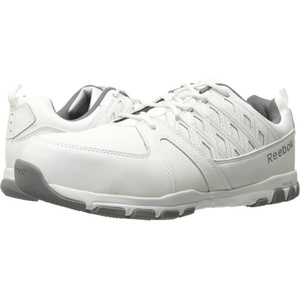 Reebok Men’s Rb4042 Sublite Cushion Work Safety Athletic Alloy Toe Shoes(White)