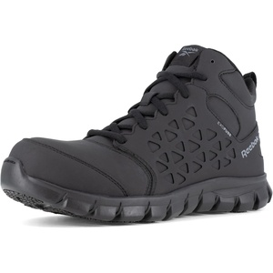 Reebok Mens Sublite Cushion Mid Slip Resistant Alloy Toe Work/Duty – Black(Black)