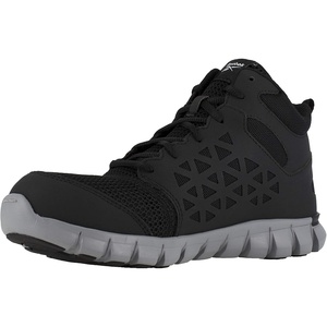 Reebok Mens Sublite Cushion Mid Slip Resistant Alloy Toe Work/Duty – Black(Black-grey)