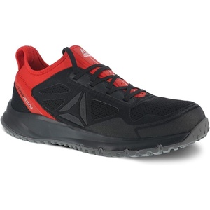 Reebok Work Mens All Terrain Slip Resistant Steel Toe Work Safety Shoes Casual – Black(Black/Red)