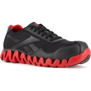 Reebok Work Men’s Zig Pulse Work EH Comp Toe Athletic Work Shoe(Black-red)