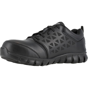 Reebok Work Women’s Sublite Cushion Alloy Toe EH Athletic Work Shoe Black Leather – RB047