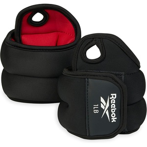 Reebok Wrist Weights, Wearable Weights with Thumb Loop for Arm Fitness, Boxing, Yoga, Walking & More, Polyester Spandex Wrist Wraps, Home Workout Essentials & Gym Accessories for Women & Men(1 LBs)