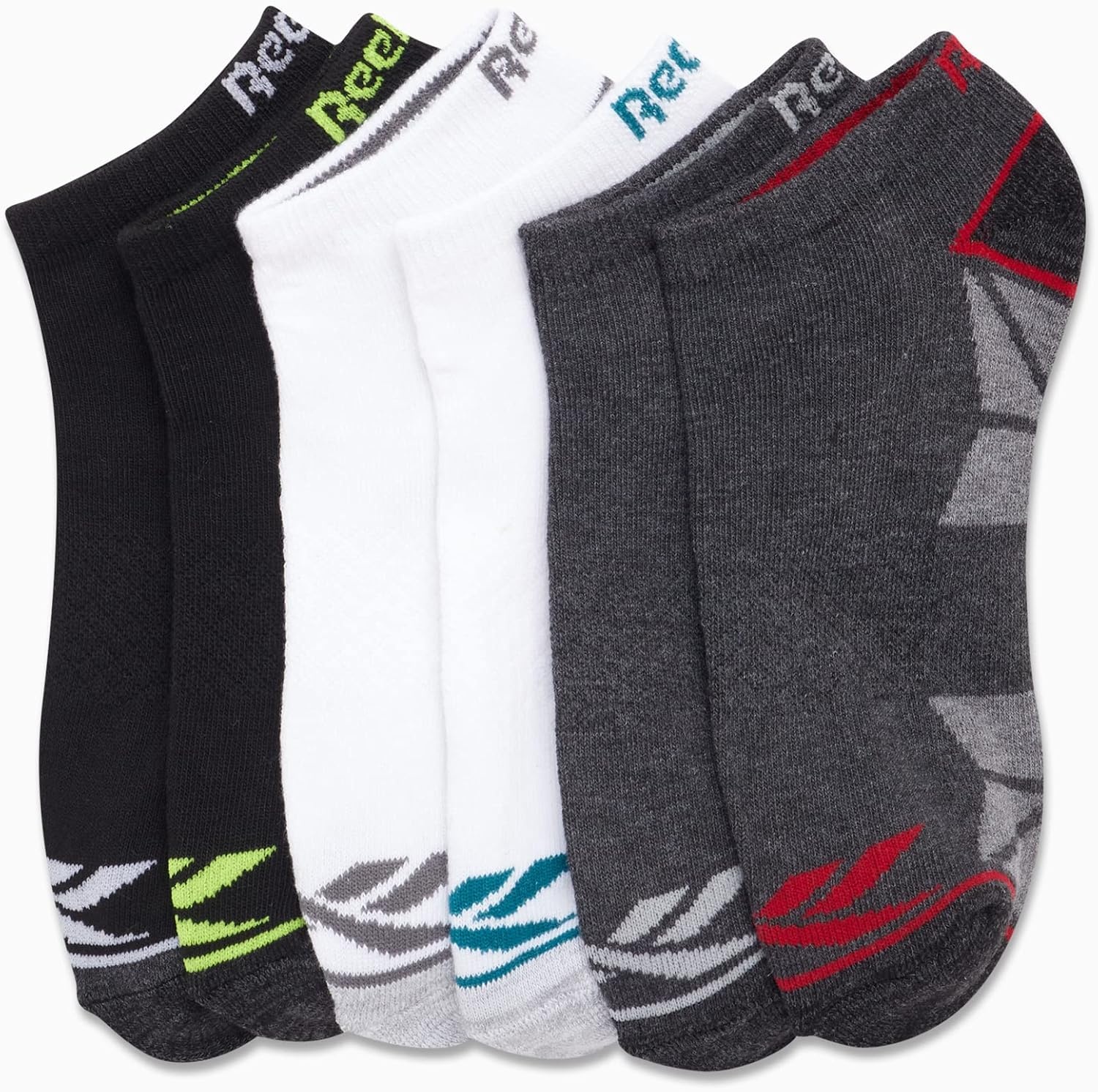 image:imageReebok Boys Low Cut Socks 6Pack MoistureWicking Cushioned Ankle Socks Breathable Cushioned Comfort with a Stretch Performance Fit and Reinforced Toe Seam for Sports or Everyday WearWhiteGreyBlack