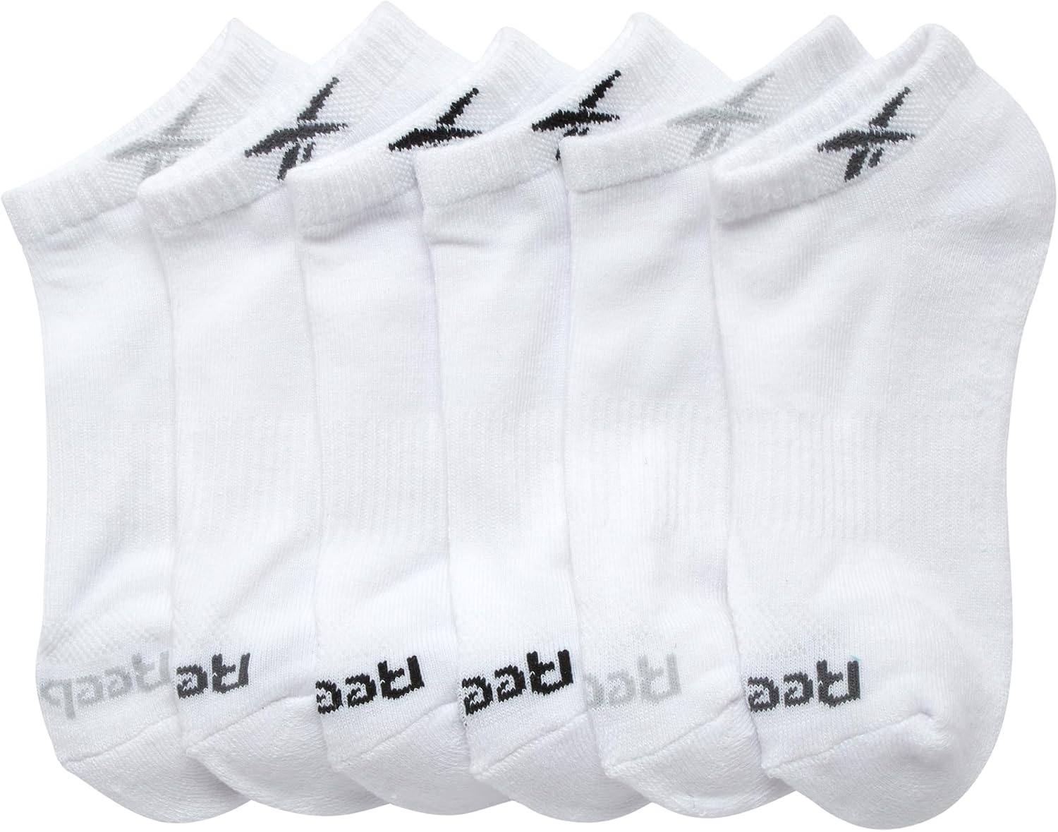 image:imageReebok Boys Low Cut Socks 6Pack MoistureWicking Cushioned Ankle Socks Breathable Cushioned Comfort with a Stretch Performance Fit and Reinforced Toe Seam for Sports or Everyday WearWhite Logo