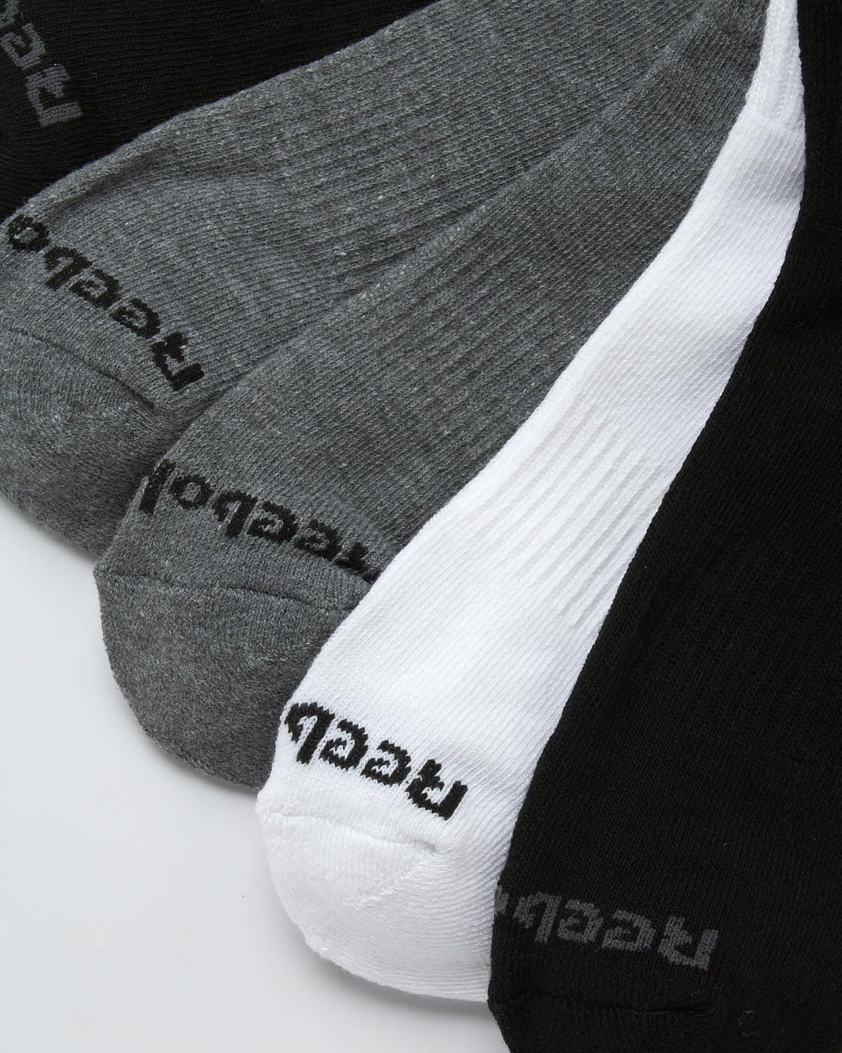 image:imageReebok Boys Quarter Socks 6 Pack Performance Quarter Cut Athletic Socks Breathable Moisturewicking Fabric Cushioned Footbed Eases Fatigue Arch Support Locks in FitBlackGreyWhite