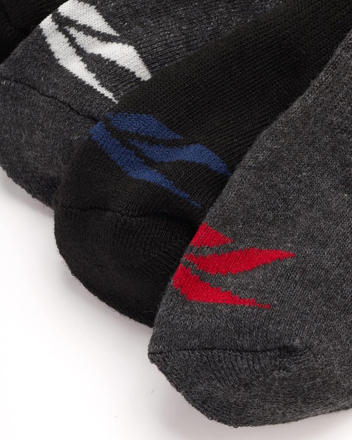 image:imageReebok Boys Quarter Socks 6 Pack Performance Quarter Cut Athletic Socks Breathable Moisturewicking Fabric Cushioned Footbed Eases Fatigue Arch Support Locks in FitBlackGreyRed