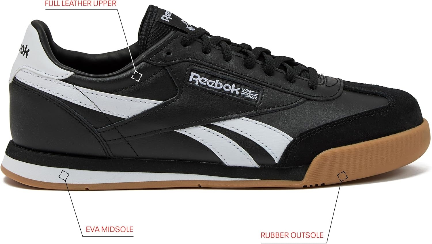 image:imageReebok Campio XT Mens SneakersBlackWhiteGum