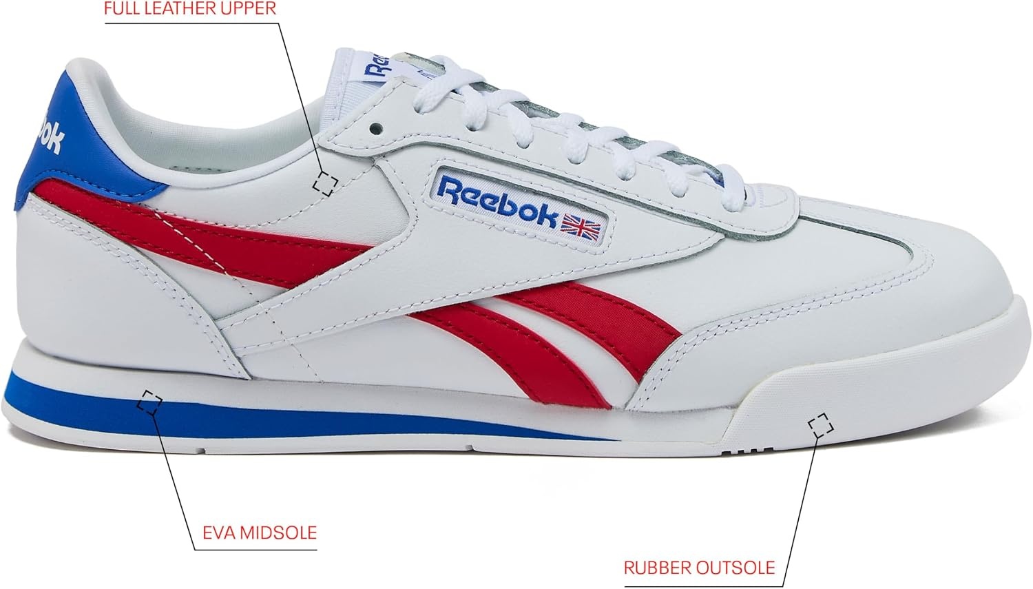 image:imageReebok Campio XT Mens SneakersWhiteVector RedOptimum Blue